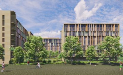 Artist impression of UQ's new student residence complex. 